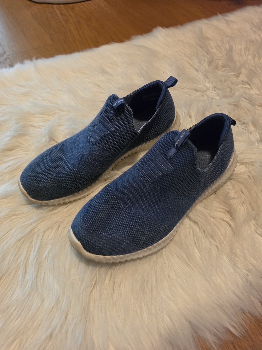 Men's Sketchers Slip-On Knit Sneakers - Navy Blue